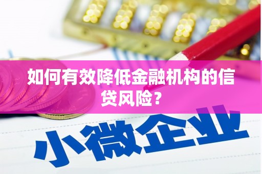 环江如何有效降低金融机构的信贷风险？