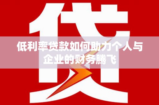 环江低利率贷款如何助力个人与企业的财务腾飞