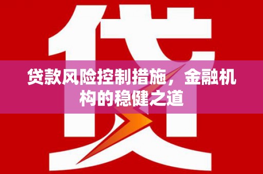 环江贷款风险控制措施，金融机构的稳健之道