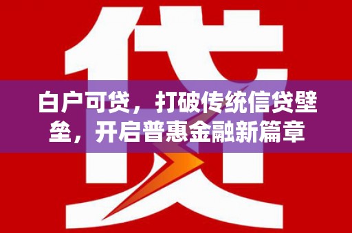 环江白户可贷，打破传统信贷壁垒，开启普惠金融新篇章