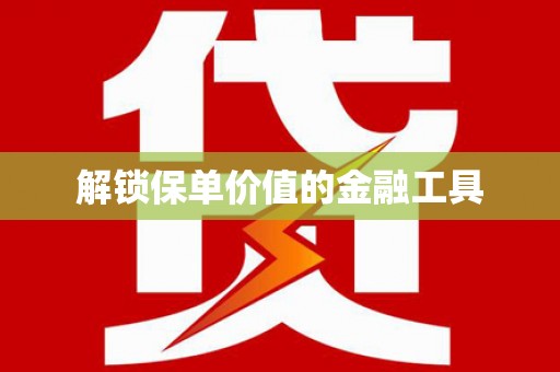 环江解锁保单价值的金融工具