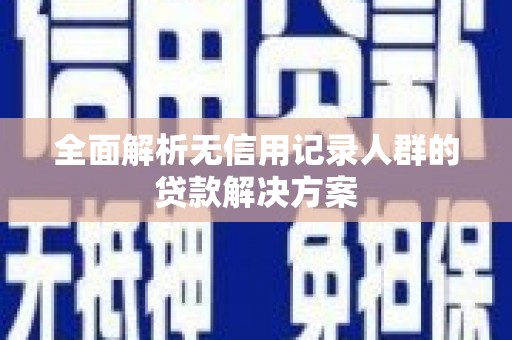 环江全面解析无信用记录人群的贷款解决方案
